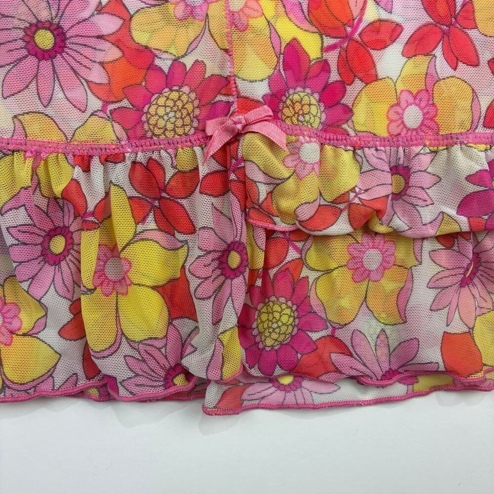 P.J. Salvage Sheer Floral Babydoll Slip Dress Women’s Large Y2K Whimsy Pink - Picture 4 of 9